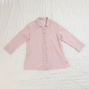 Fridaze 100% Linen Blush Pink Button Blouse | Medium